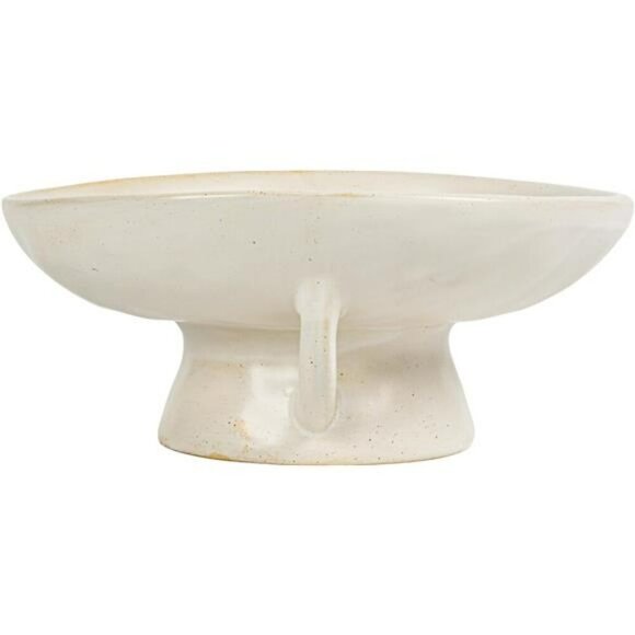 Stoneware Serving Bowl White Reactive Glaze 8 Inch Modern Kitchen Decor - Picture 4 of 8